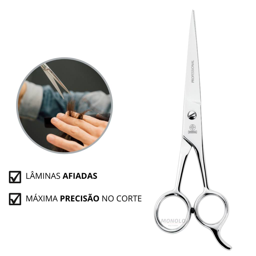 Tesoura De Cabelo Profissional Fio Laser Mundial Bc A O Monolo