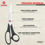Tesoura P/ Tecido Profissional Mundial Ponto Vermelho 21,6 cm - Imagem 4