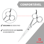 Tesoura De Cabelo Profissional Fio Laser 6 Mundial Bc-343 Aço - Imagem 3