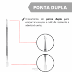 Espatula Empurrador Cutícula Mundial Profissional Aço Inox - Imagem 2