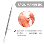 Espatula Empurrador Cutícula Mundial Profissional Aço Inox - Imagem 4