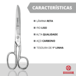 Tesoura Para Costura Forjada De Aço 17cm Mundial 445-7 - Imagem 3