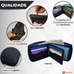 Carteira Masculina de Couro Legítimo Grande Zíper externo Completa grande executiva porta documentos Monolo - Imagem 2