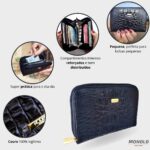 Carteira Feminina Pequena de Zíper Couro Legítimo - Imagem 3