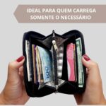 Carteira Feminina Pequena de Zíper Couro Legítimo - Imagem 5