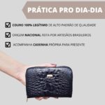 Carteira Feminina Pequena de Zíper Couro Legítimo - Imagem 6