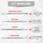 Kit Espátula Palito Desencravador Raspador Manicure Aço Inox - Imagem 4