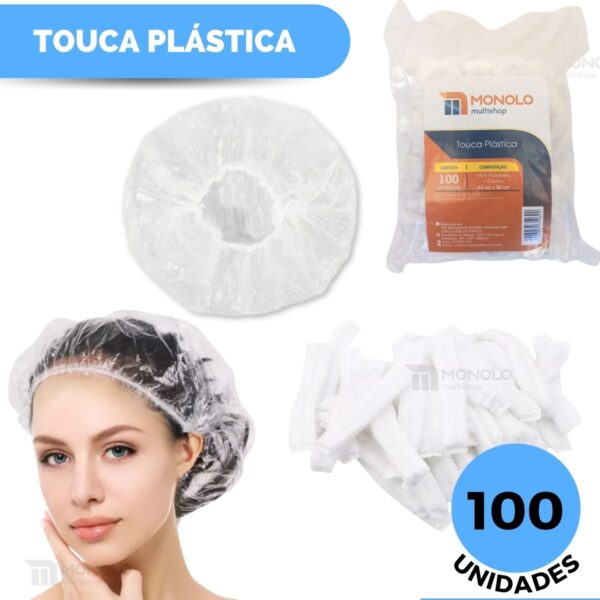 100 Toucas Plástica Descartável Banho