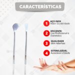 Kit Bisturi Calos Plantar + Bisturi Dorsal Podologia Inox - Imagem 2