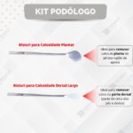 Kit Bisturi Calos Plantar + Bisturi Dorsal Podologia Inox - Imagem 3