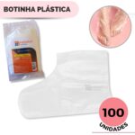 Botinha Plástica Descartável Pedicure com 100 Unidades