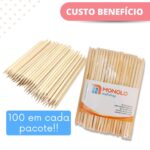 100 Palitos Unha Manicure Cutícula Descartável Profissional - Imagem 4