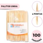 100 Palitos Unha Manicure Cutícula Descartável Profissional