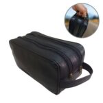 Necessaire Masculina bolsa porta objeto viagem Couro Grande