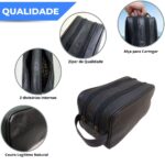 Necessaire Masculina bolsa porta objeto viagem Couro Grande - Imagem 3
