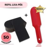50 Lixas para Pés Refil Descartável + 1 Base Suporte Anatômica