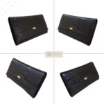 Carteira Couro Legítimo Feminina Grande Zíper Preta Croco - Imagem 9