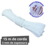 Corda Varal Teto Reposição apto 15m mais resistente 3mm