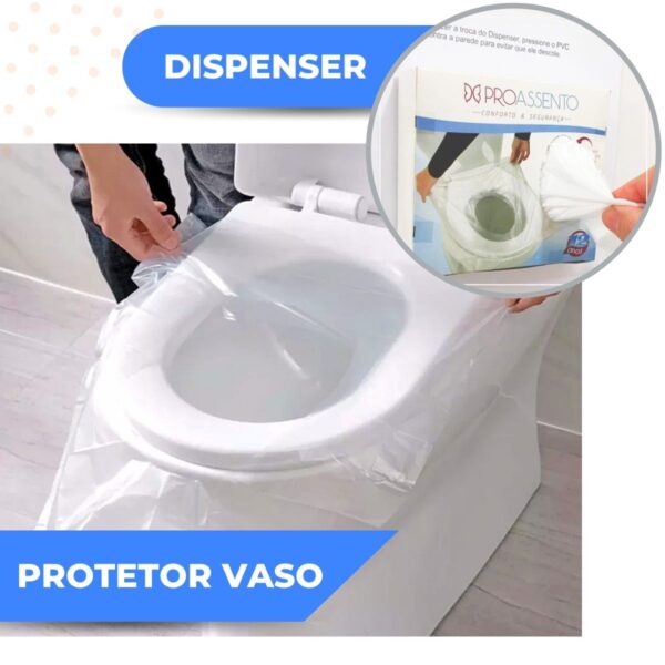 Protetor Assento Vaso Sanitário Descartável - Dispenser c/ 50