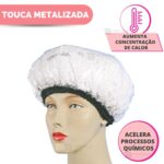 Touca Térmica Metalizada c/ bolinhas isopor p/ Hidratação Capilar