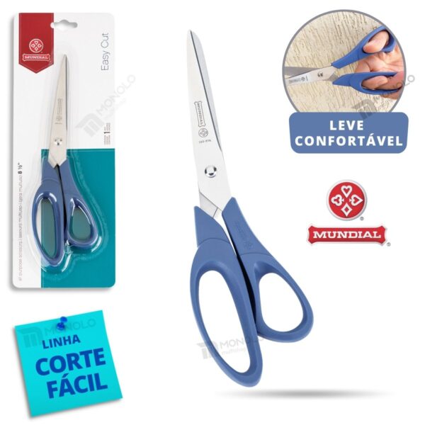 Tesoura Multiuso Cortácil Mundial Aço Inox Leve Confortável