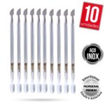 Kit 10 Espátula Cutícula Unha Manicure Empurrador Raspador Profissional Aço Inox Premium