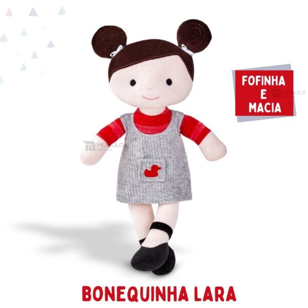 Boneca Pano Infantil Lara Antialérgico E Lavável 32 Cm Linda