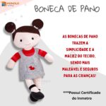 Boneca Pano Infantil Lara Antialérgico E Lavável 32 Cm Linda - Imagem 2