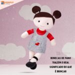 Boneca Pano Infantil Lara Antialérgico E Lavável 32 Cm Linda - Imagem 8
