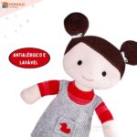 Boneca Pano Infantil Lara Antialérgico E Lavável 32 Cm Linda - Imagem 6