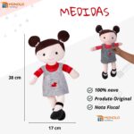 Boneca Pano Infantil Lara Antialérgico E Lavável 32 Cm Linda - Imagem 7