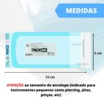 100 Envelopes para Esterilização Piercing Brocas Autoclave Autoselante 5cm x 13cm - Imagem 6