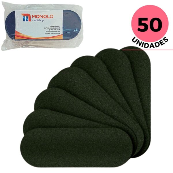 50 Lixas Refil Pé Descartável Pedicure Adesiva Colante Preta