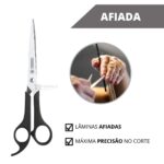 Tesoura Cortar Cabelo Barbeiro Com Descanso Grande Mundial - Imagem 3