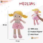 Boneca Pano Malu Infantil Menina Antialérgico Lavável 32 Cm Linda - Imagem 6