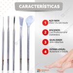 Kit Bisturi Podólogo 208 214 254 222 484  Podologia Unha Aço Inox Profissional - Imagem 5