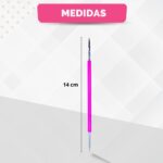 Kit 10 Palito Duplo Bastão Cutícula Unha Manicure Pedicure Cutelaria Silicone Rosa Aço Inox - Imagem 10