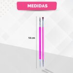 Kit Espátula Mista + Palito Duplo Bastão Cutícula Unha Manicure Pedicure Cutelaria Silicone Rosa Esterelizável Aço Inox - Imagem 10