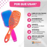 Kit Escova Cabelo Raquete + Escova Flex Hexa Vazada Desembaraçadora - Imagem 6