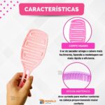 Kit Escova Cabelo Raquete + Escova Flex Hexa Vazada Desembaraçadora - Imagem 5