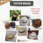 Chapéu Panamá Palha Aba Larga Moda Masculino Feminino Praia Casual Festa Pagodeiro Viagem Clássico Tradicional - Imagem 10