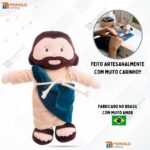 Boneco Jesus Cristo Maria Religioso Pano Pelúcia Divino Sagrado Presente Menino Menina Antialérgico e Lavável - Imagem 6
