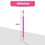 Kit 10 Espátula Mista Empurrador Curvo Palito Silicone Cutícula Manicure Cutelaria Aço Inox Monolo - Imagem 11