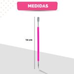 Kit 5 Espátula Mista Empurrador Curvo Palito Silicone Cutícula Manicure Cutelaria Aço Inox Monolo - Imagem 10