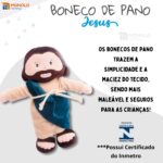 Boneco Jesus Cristo Maria Religioso Pano Pelúcia Divino Sagrado Presente Menino Menina Antialérgico e Lavável - Imagem 3