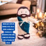 Boneco Jesus Cristo Maria Religioso Pano Pelúcia Divino Sagrado Presente Menino Menina Antialérgico e Lavável - Imagem 5