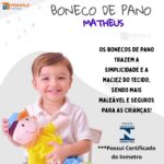 Boneco Pano Infantil Pelúcia Menino Matheus Antialérgico e Lavável - Imagem 3