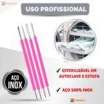 Kit Bisturi Podólogo 206 208 214 254 Silicone Desencravar Unha Manicure Removedor Cutícula Aço Inox - Imagem 4