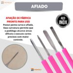 Kit Bisturi Podólogo 206 208 214 254 Silicone Desencravar Unha Manicure Removedor Cutícula Aço Inox - Imagem 7