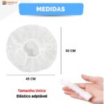 500 Toucas Plástica Descartável Banho Cabelo Sanfonada hotel motel salão de beleza SPA - Imagem 8